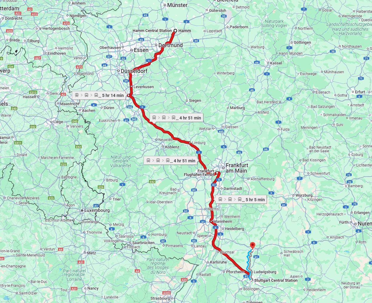 Anreise von Hamm Zu Heilbronn Über 