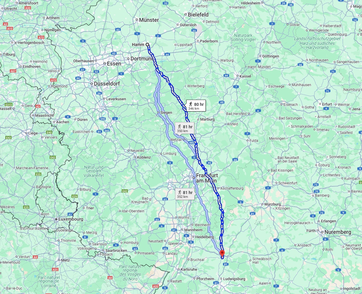 Anreise von Hamm Zu Heilbronn Über 