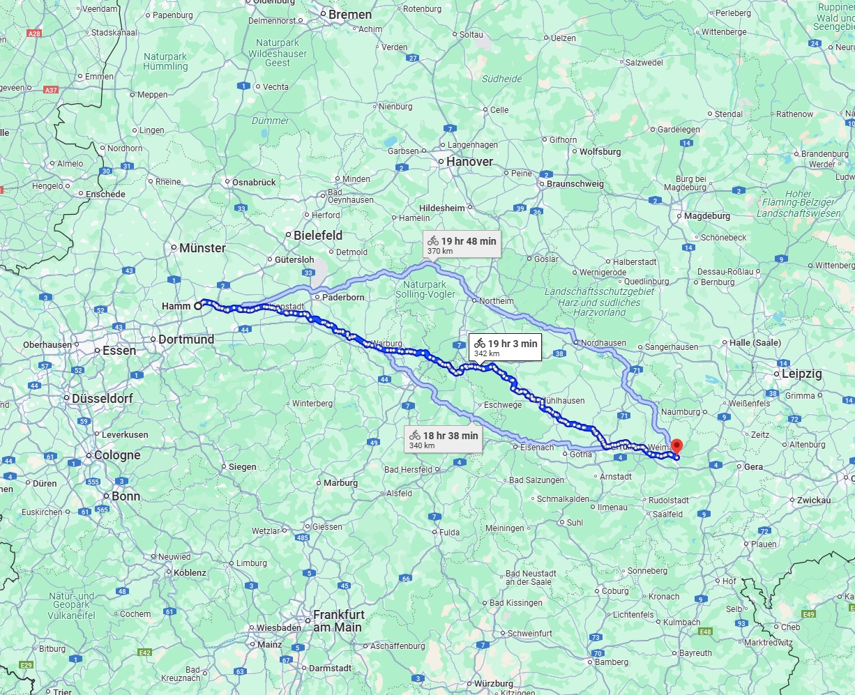 Anreise von Hamm Zu Jena Über 