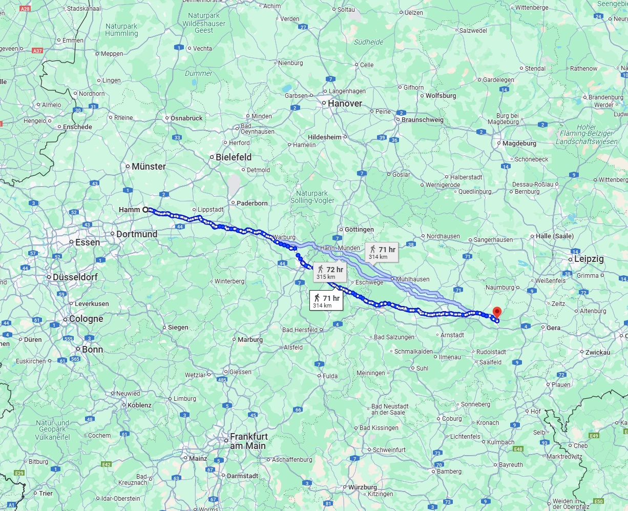 Anreise von Hamm Zu Jena Über 