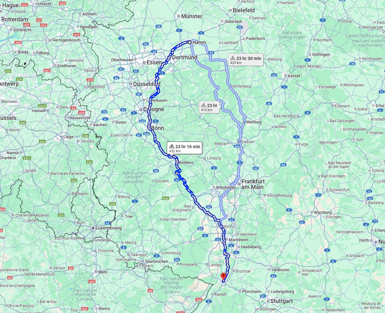Anreise von Hamm Zu Karlsruhe Über 