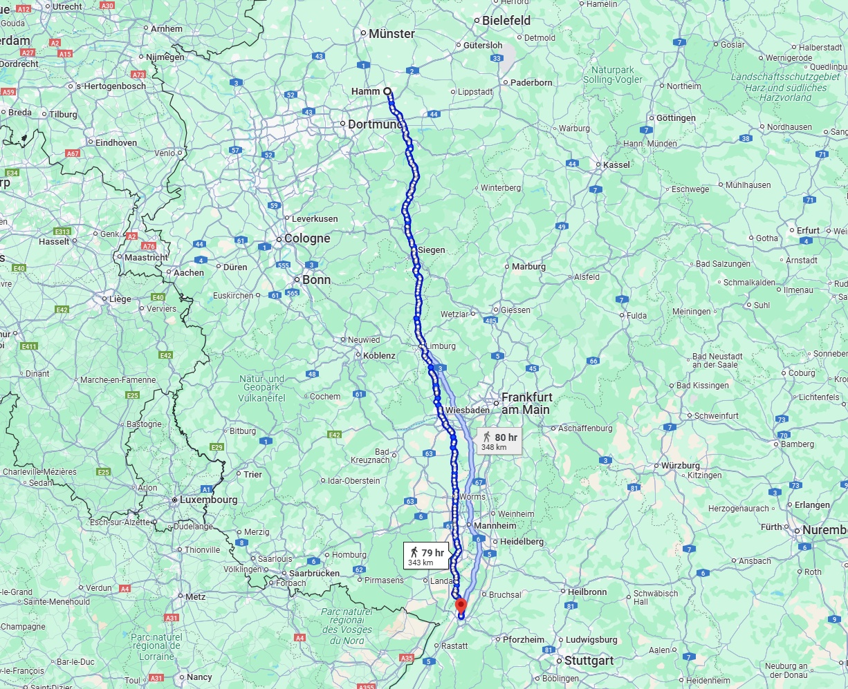 Anreise von Hamm Zu Karlsruhe Über 