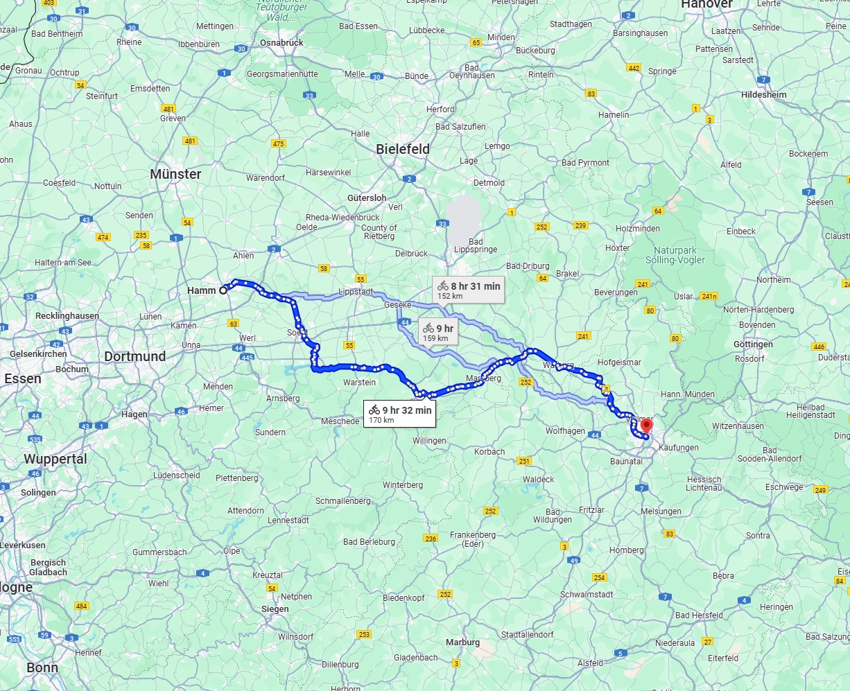 Anreise von Hamm Zu Kassel Über 