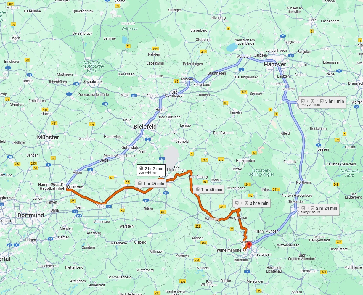 Anreise von Hamm Zu Kassel Über 