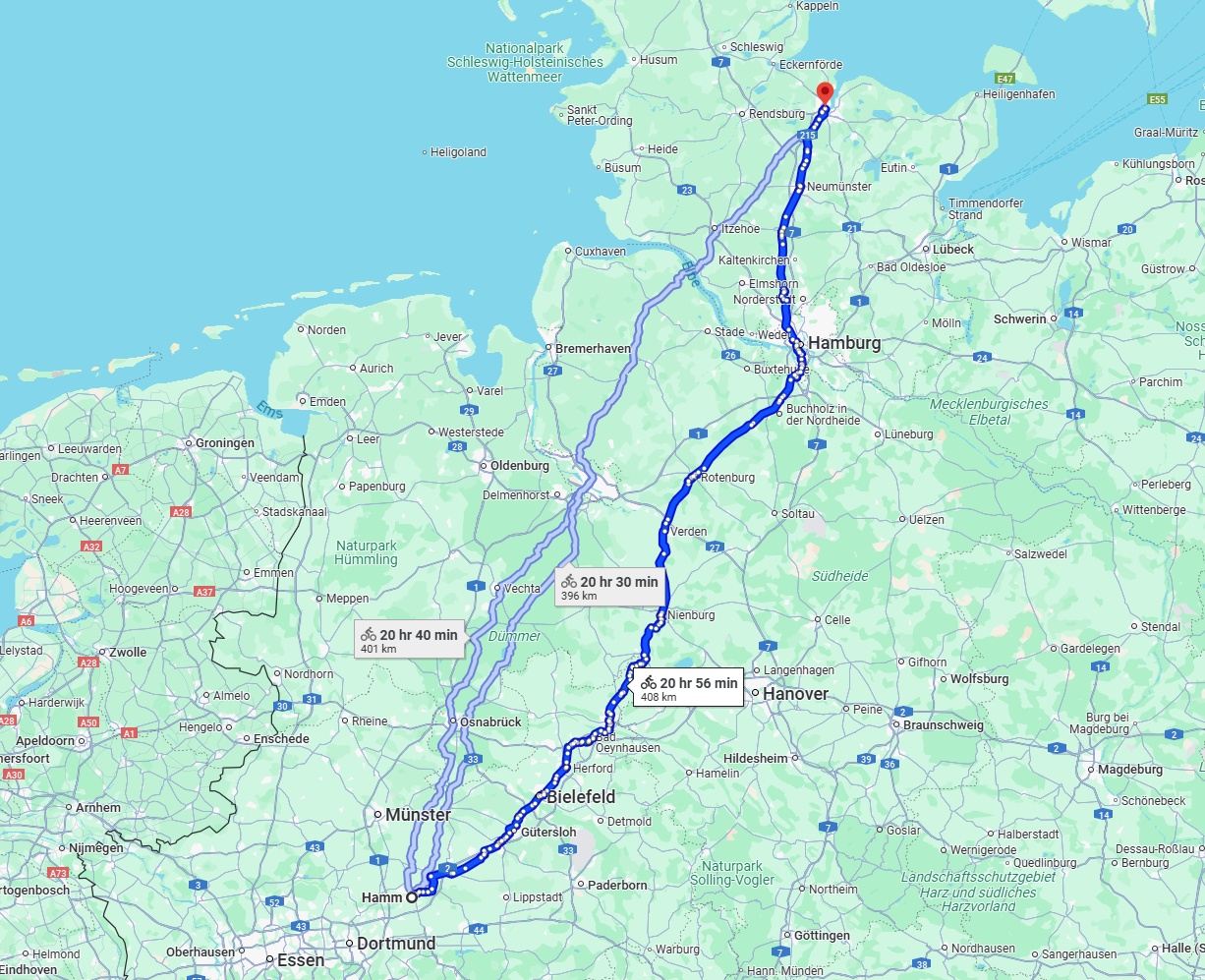 Anreise von Hamm Zu Kiel Über 