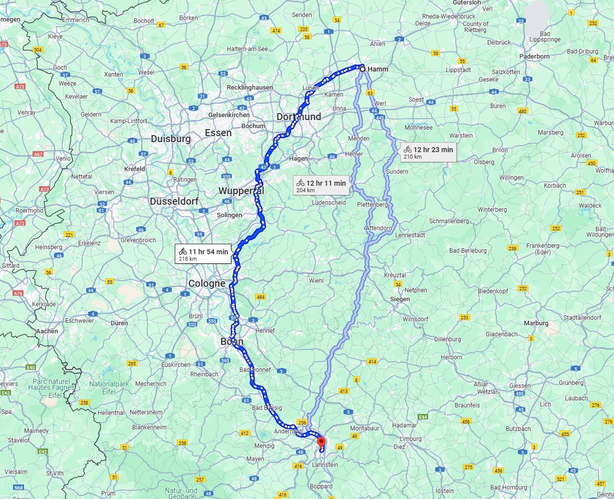 Anreise von Hamm Zu Koblenz Über 