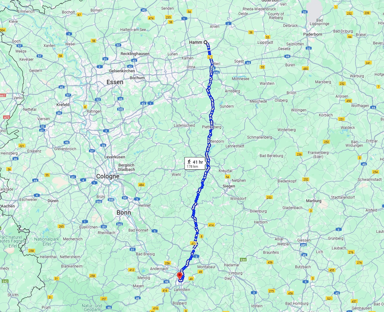 Anreise von Hamm Zu Koblenz Über 