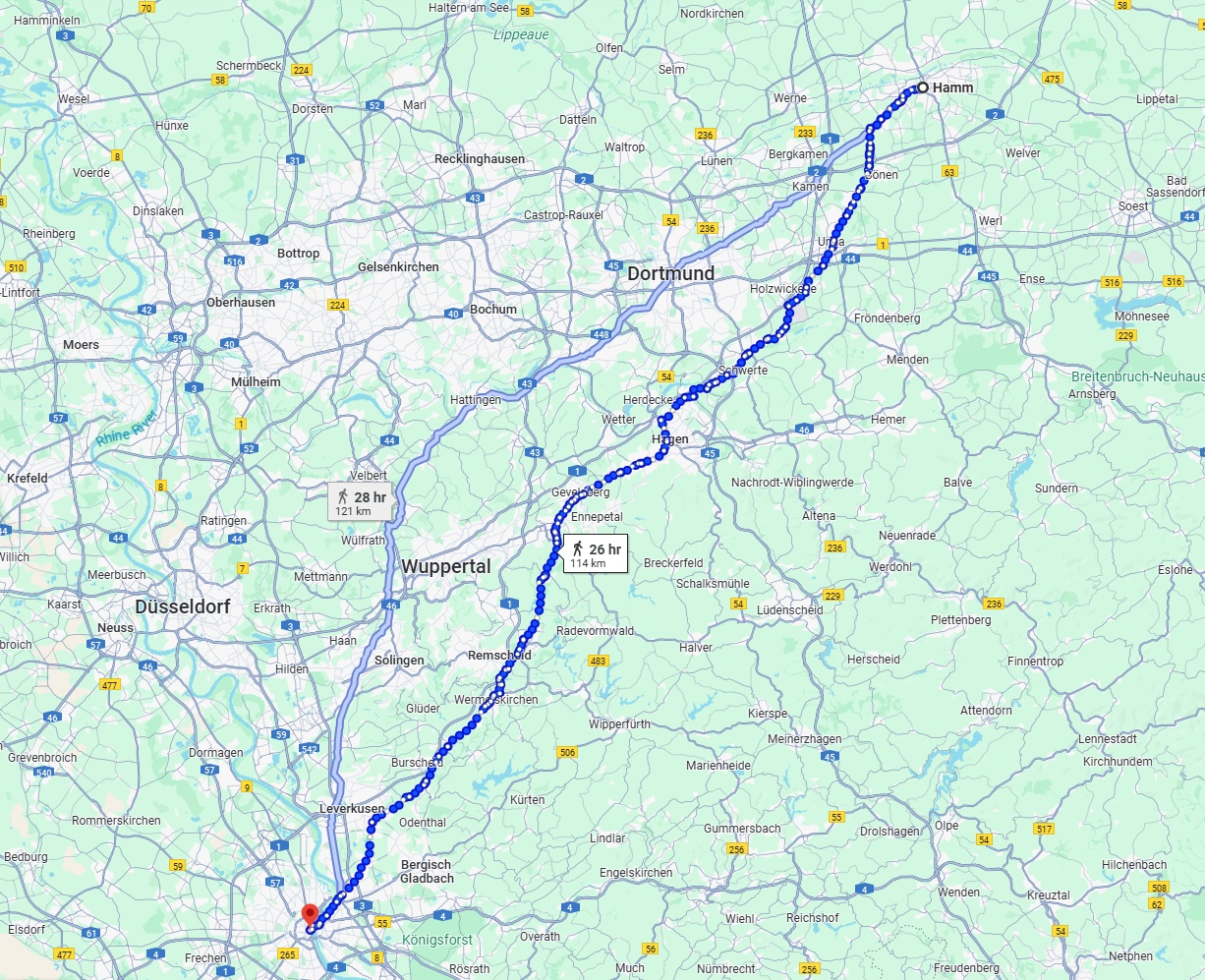 Anreise von Hamm Zu Köln Über 