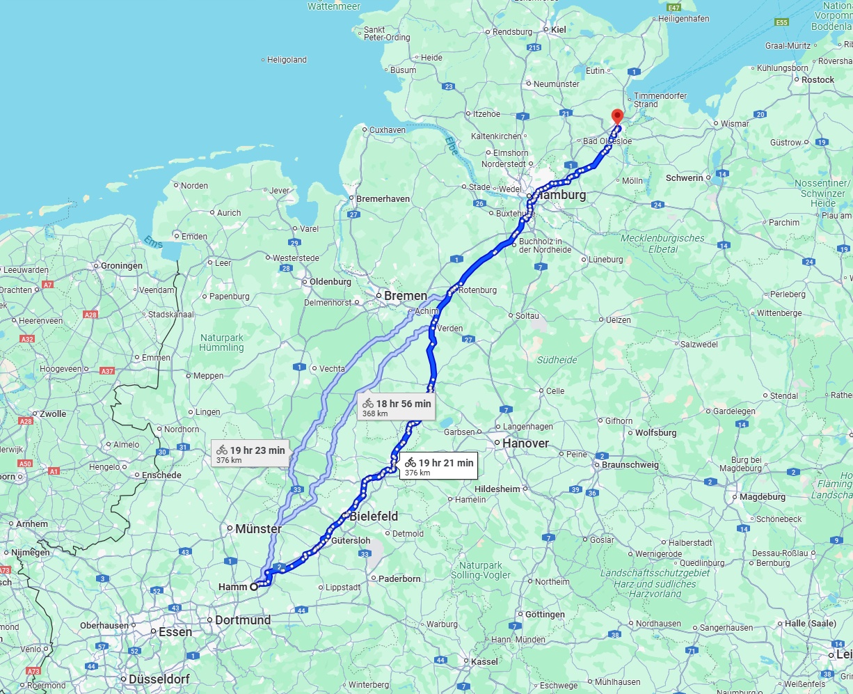 Anreise von Hamm Zu Lübeck Über 