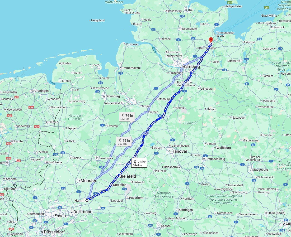 Anreise von Hamm Zu Lübeck Über 
