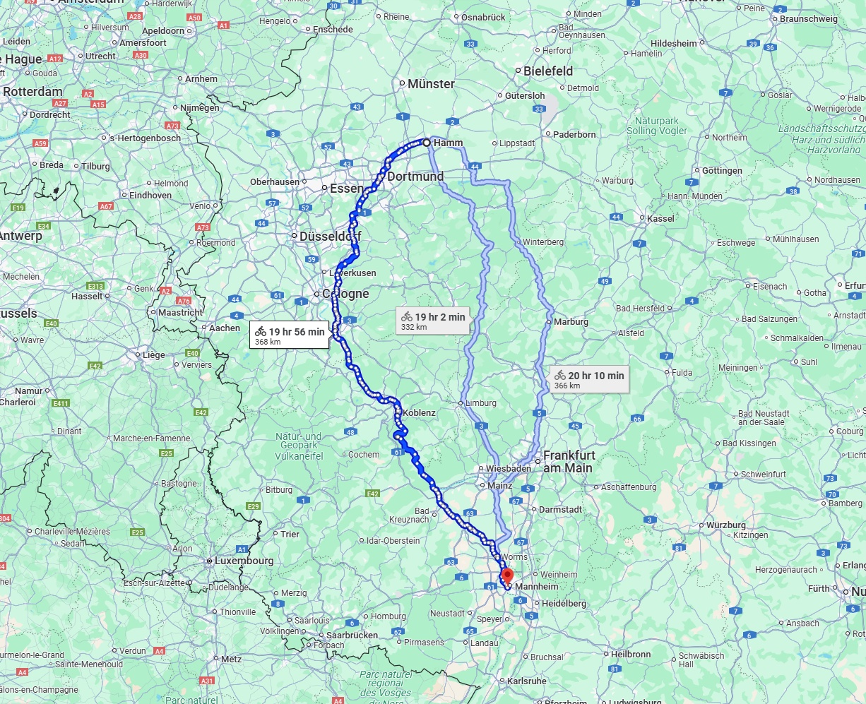 Anreise von Hamm Zu Ludwigshafen am Rhein Über 
