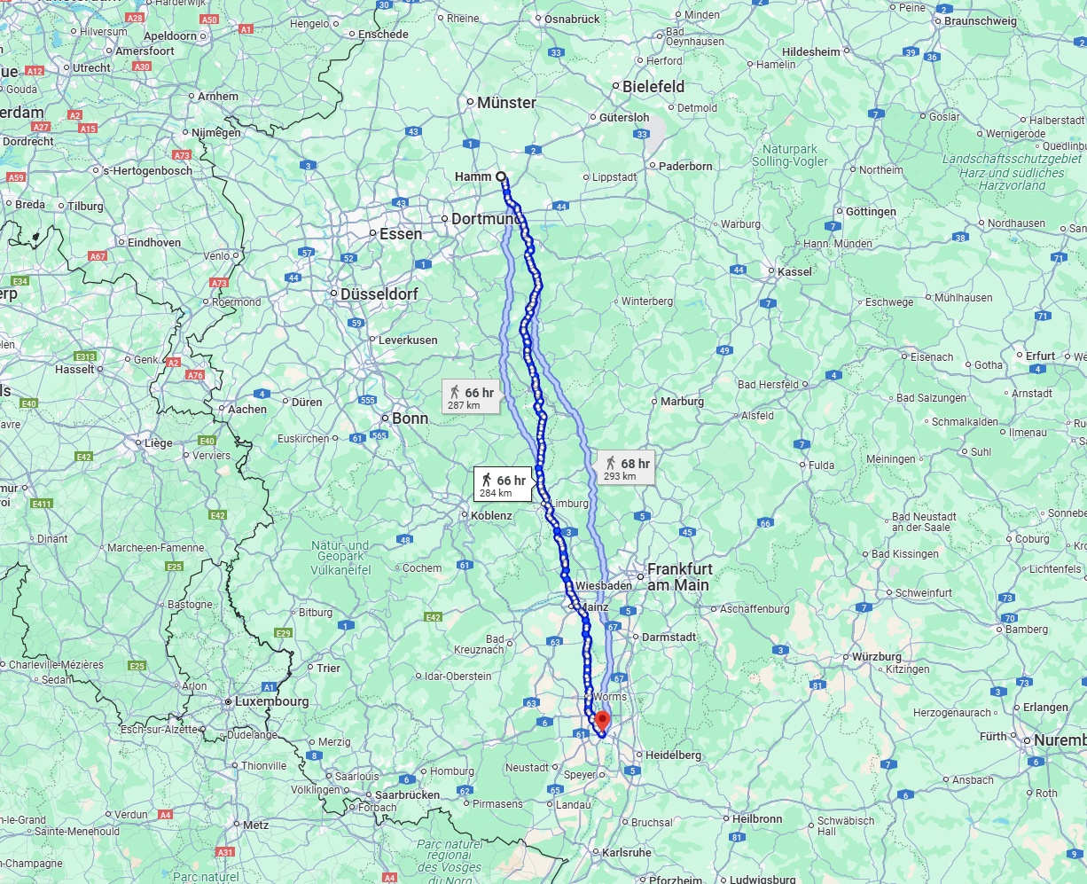 Anreise von Hamm Zu Ludwigshafen am Rhein Über 