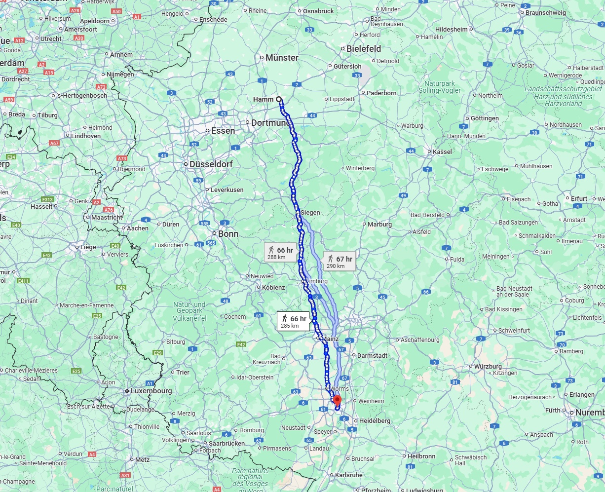 Anreise von Hamm Zu Mannheim Über 