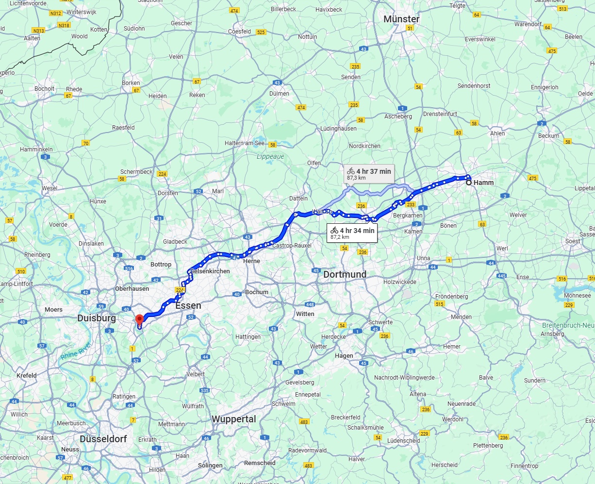 Anreise von Hamm Zu Mülheim an der Ruhr Über 