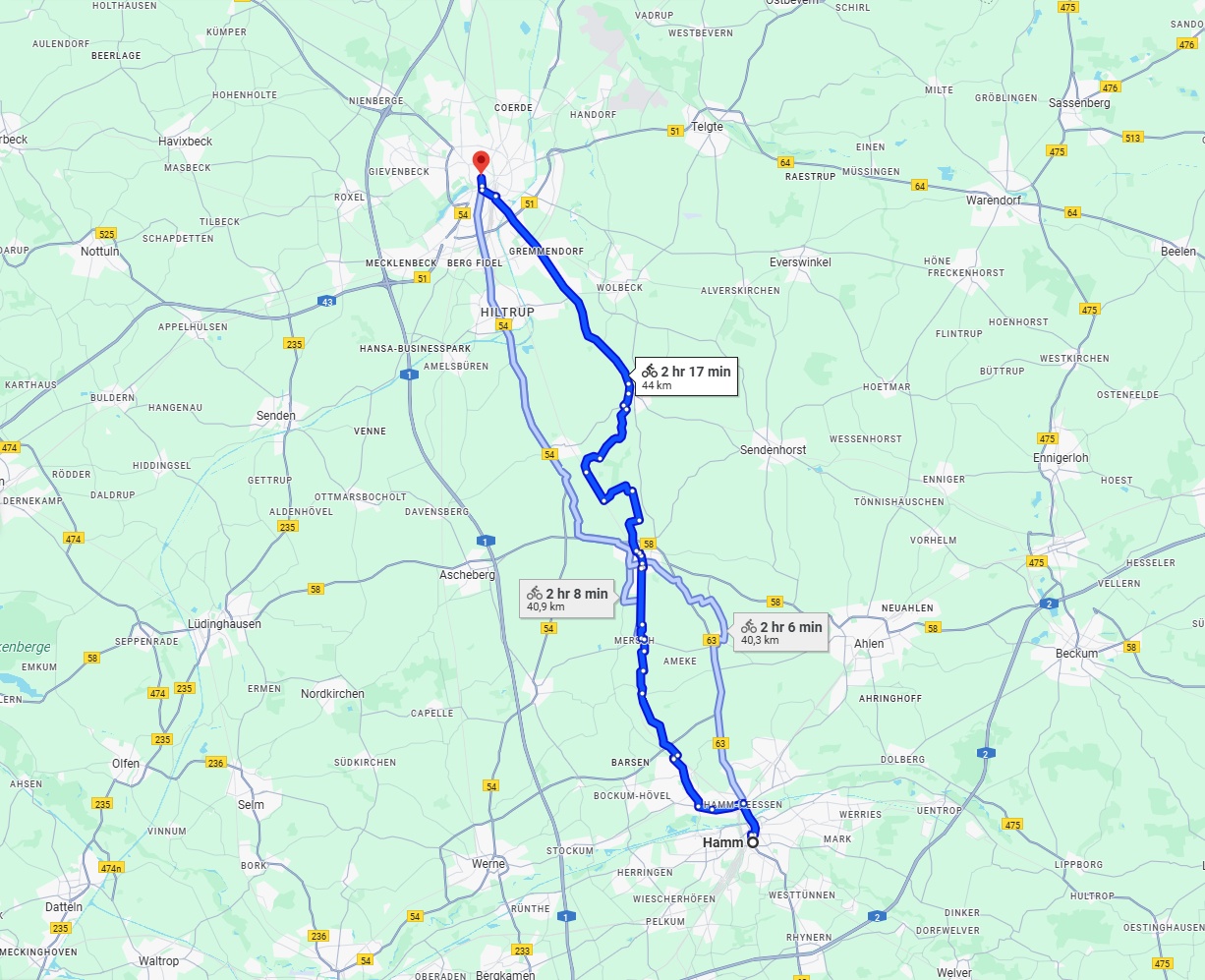 Anreise von Hamm Zu Münster Über 