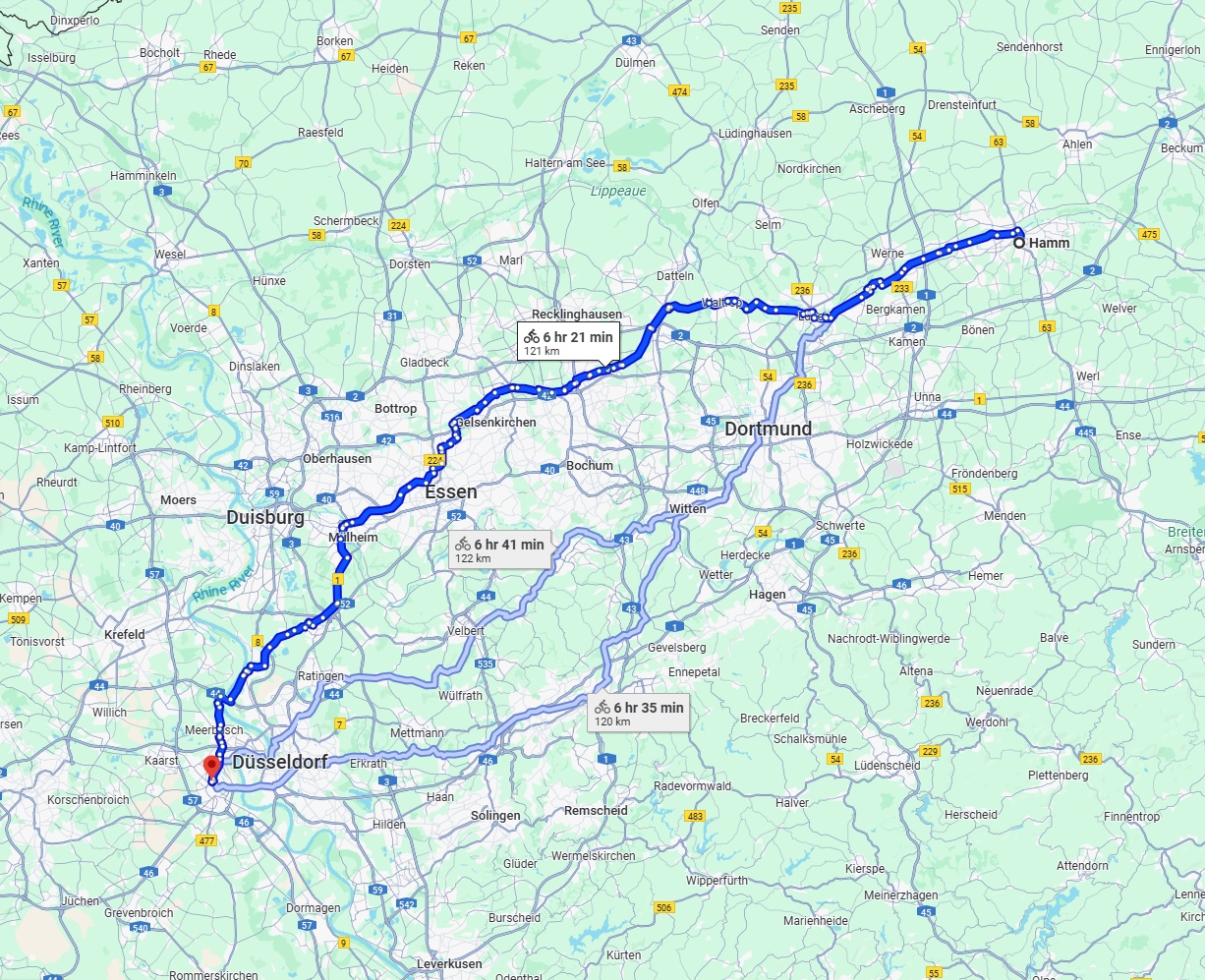 Anreise von Hamm Zu Neuss Über 