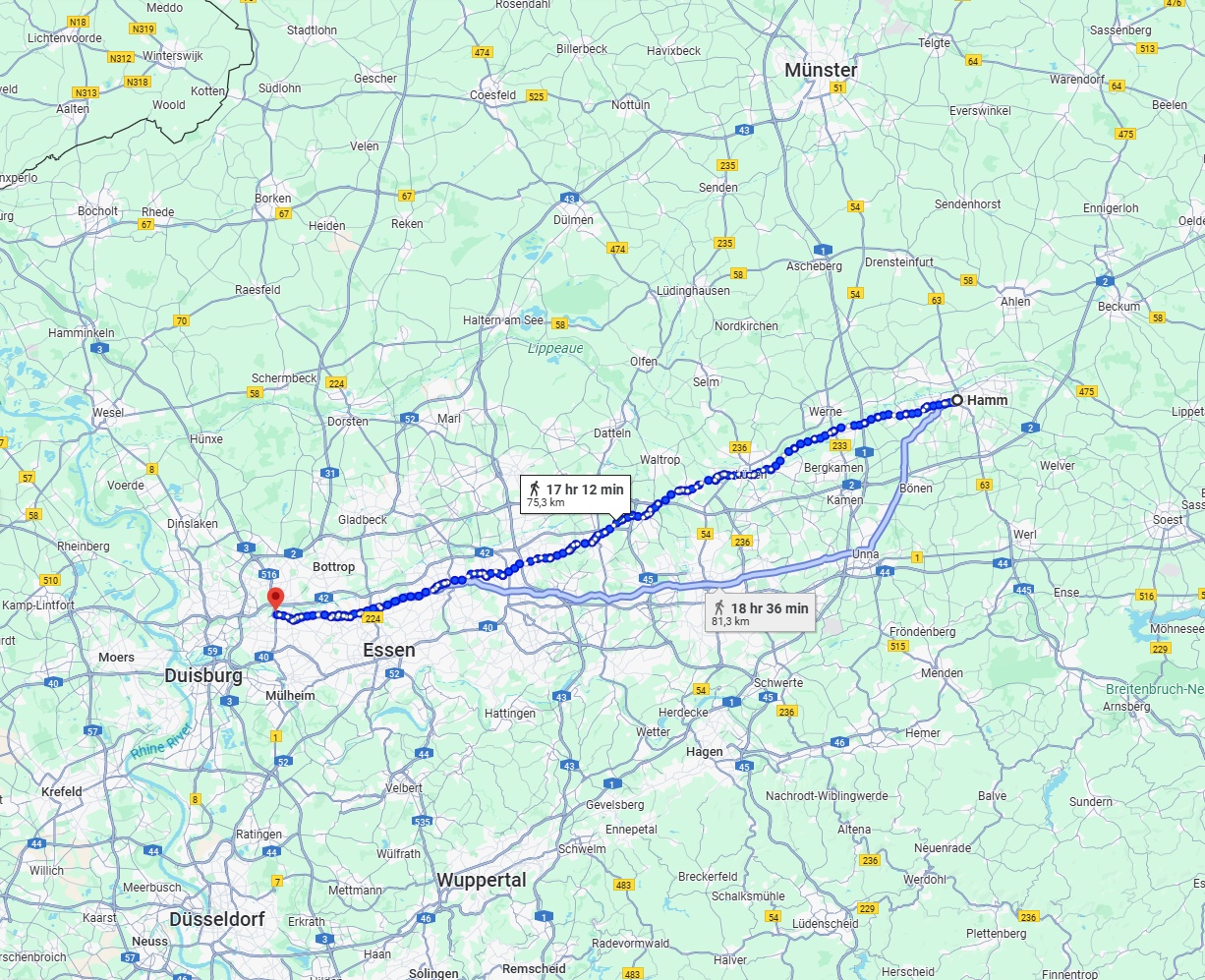 Anreise von Hamm Zu Oberhausen Über 