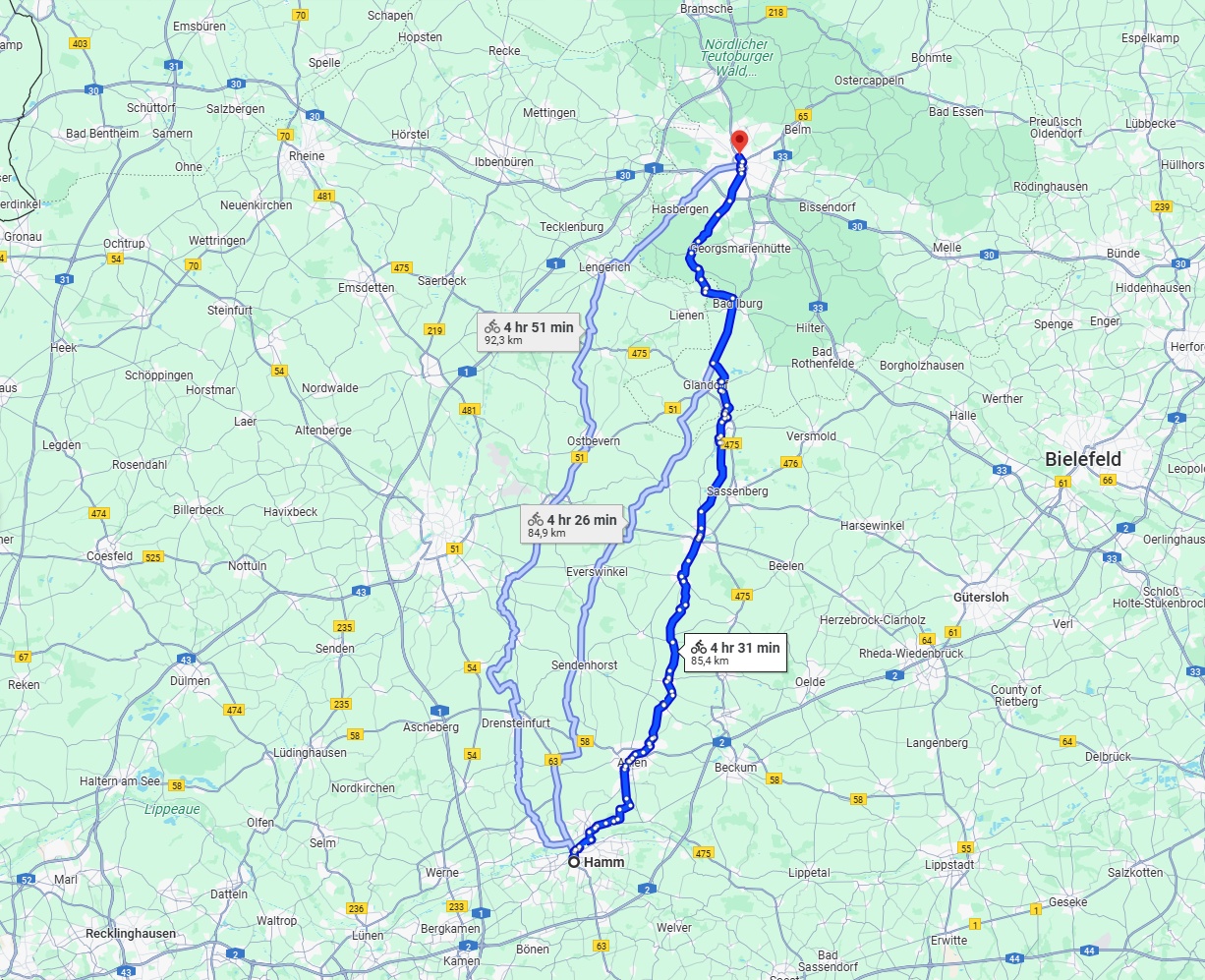 Anreise von Hamm Zu Osnabrück Über 