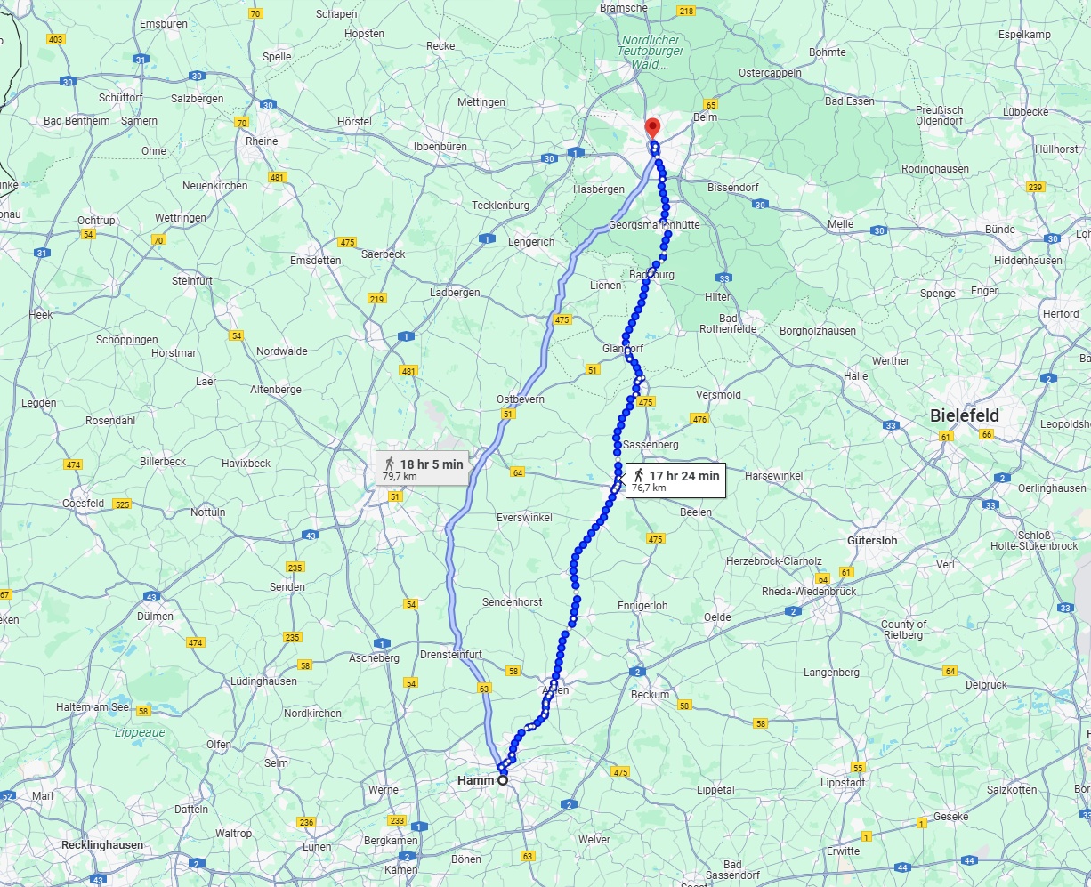 Anreise von Hamm Zu Osnabrück Über 