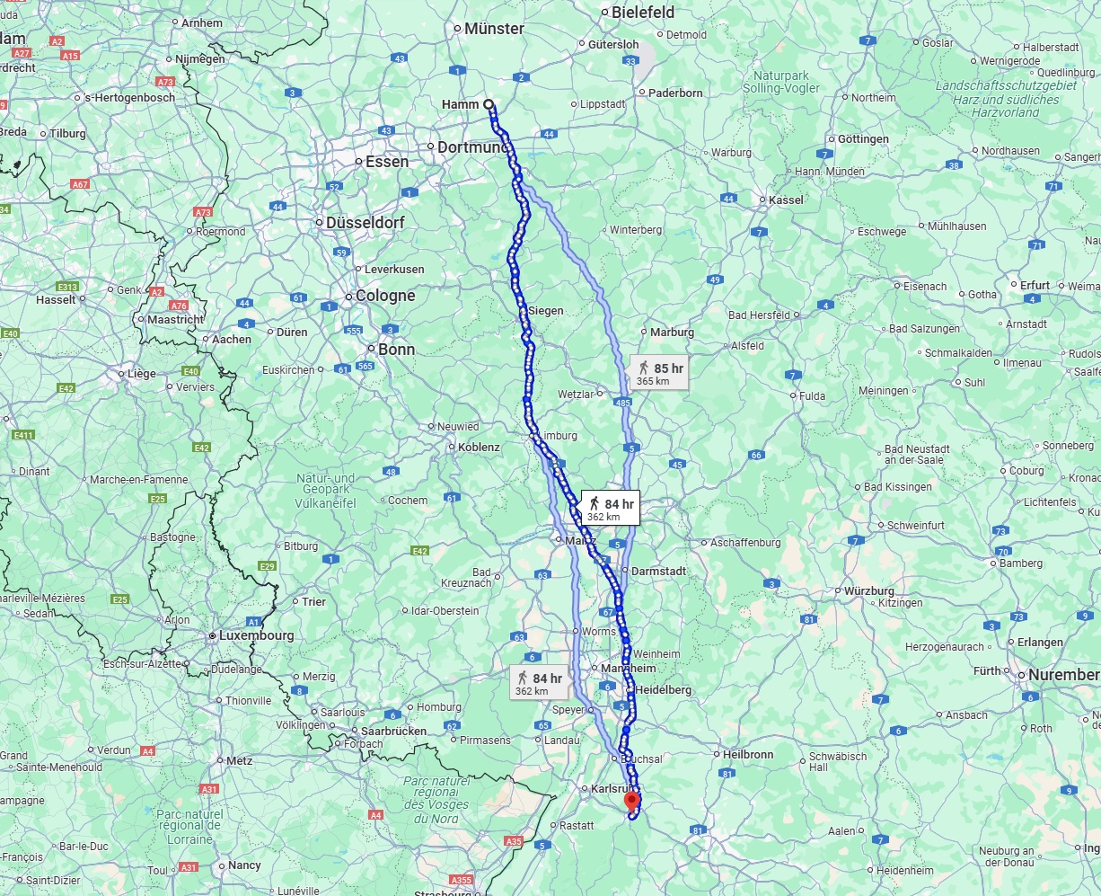 Anreise von Hamm Zu Pforzheim Über 