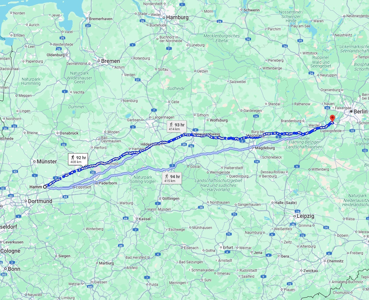 Anreise von Hamm Zu Potsdam Über 
