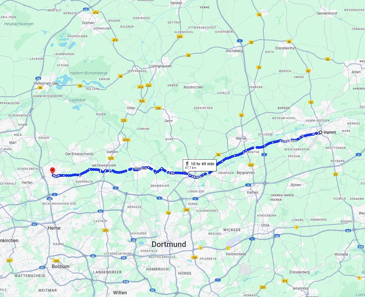 Anreise von Hamm Zu Recklinghausen Über 