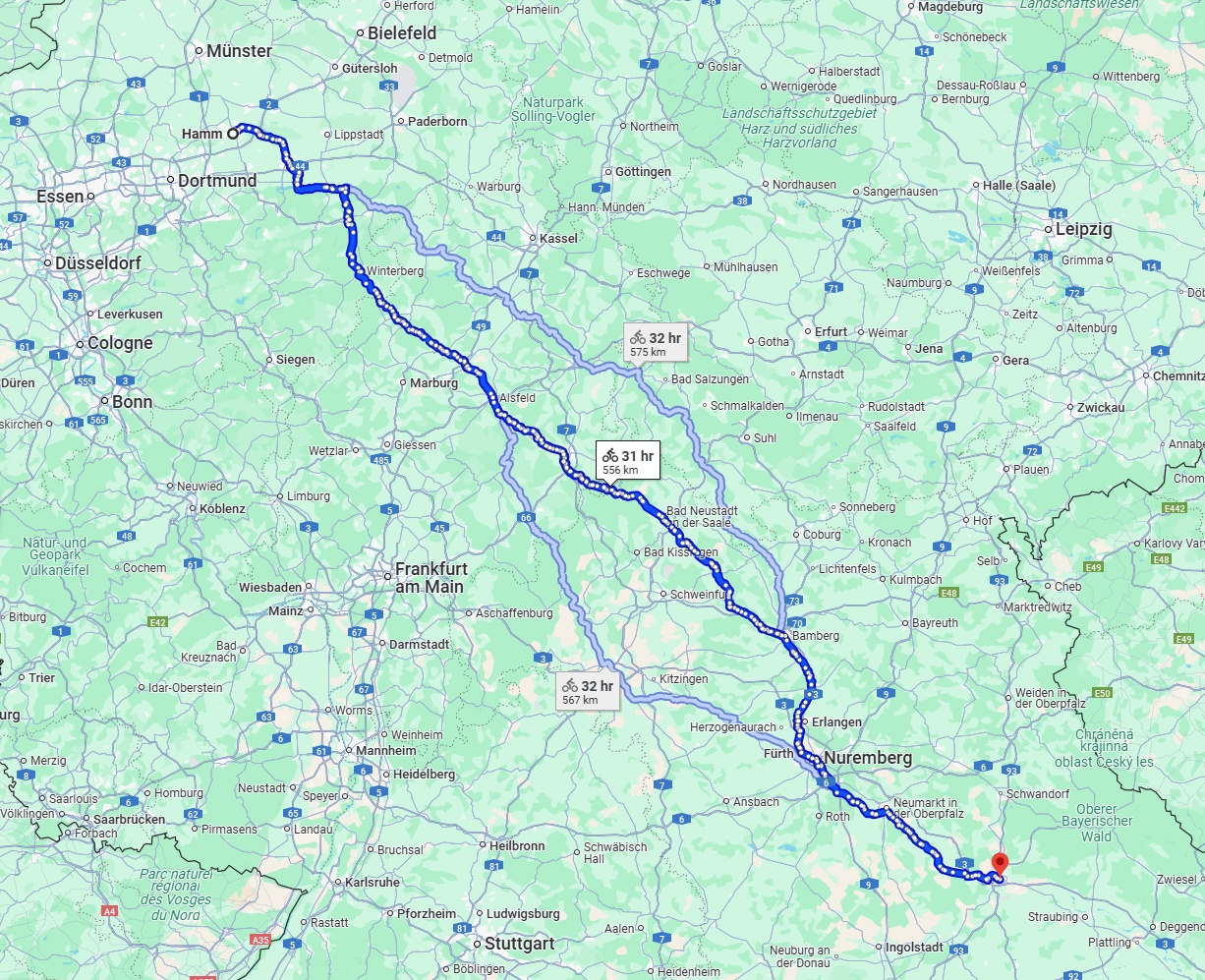 Anreise von Hamm Zu Regensburg Über 