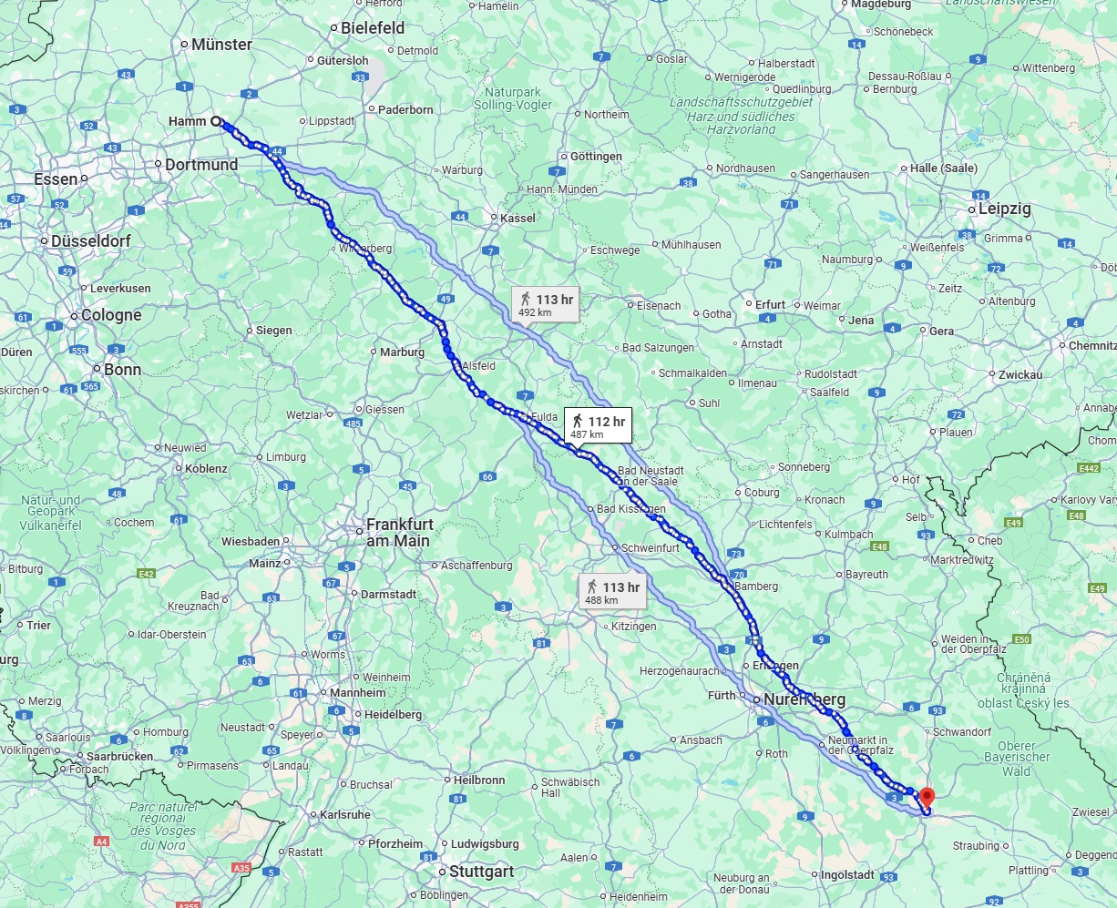 Anreise von Hamm Zu Regensburg Über 