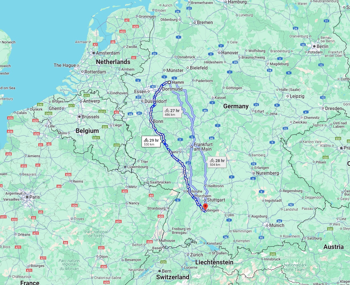 Anreise von Hamm Zu Reutlingen Über 
