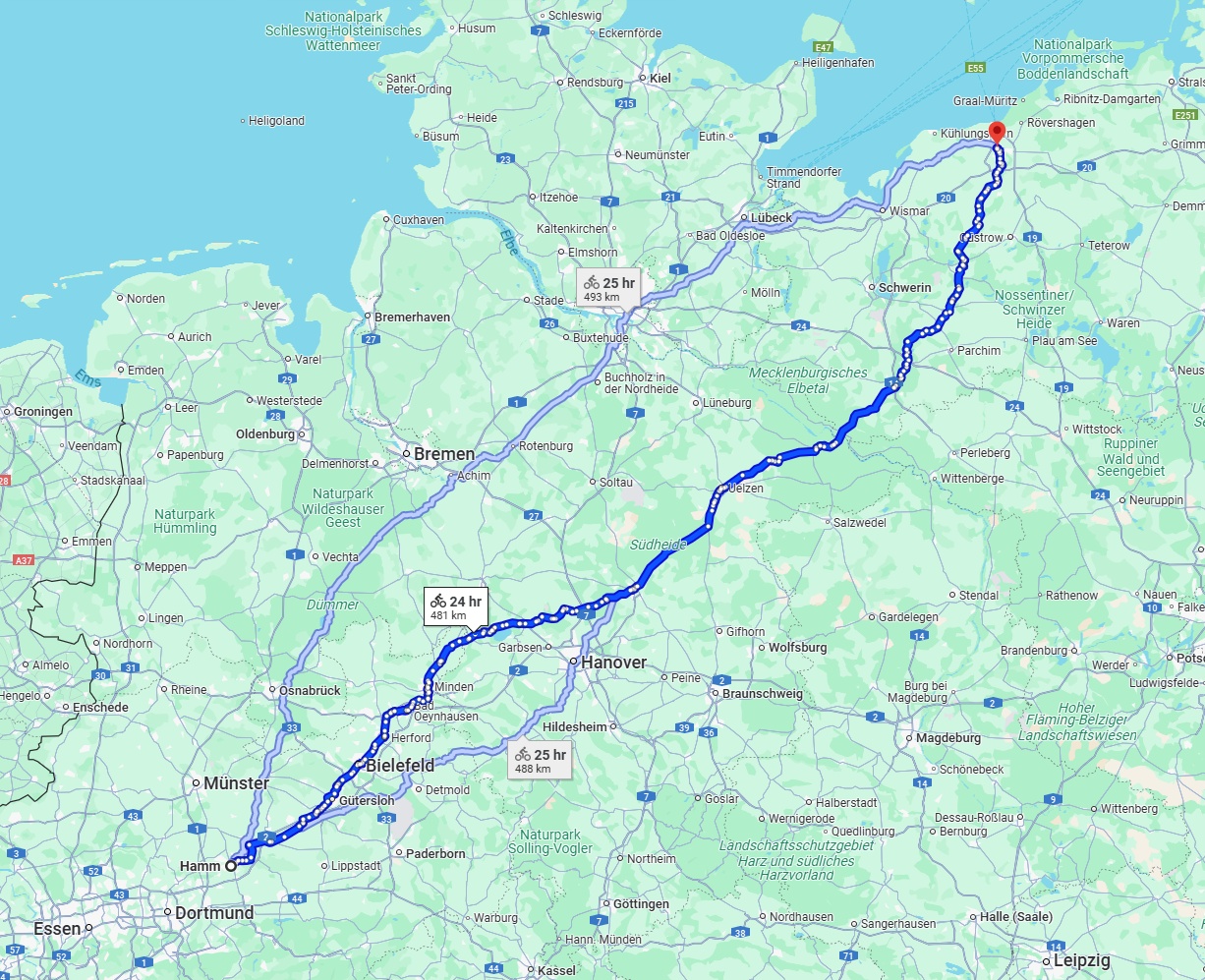 Anreise von Hamm Zu Rostock Über 