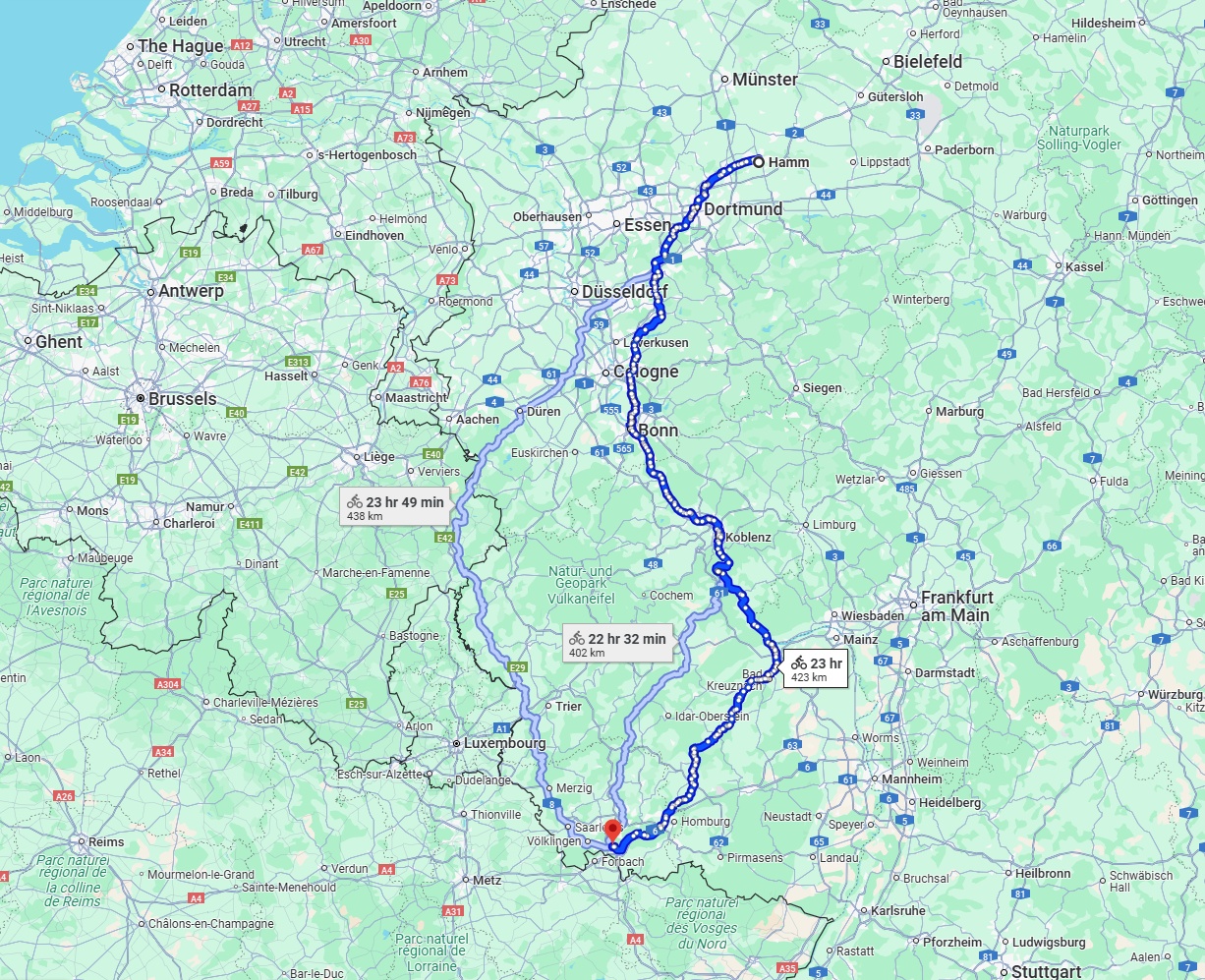 Anreise von Hamm Zu Saarbrücken Über 