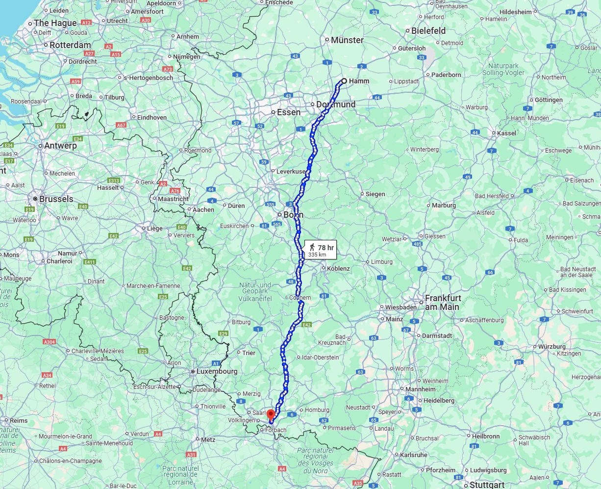 Anreise von Hamm Zu Saarbrücken Über 