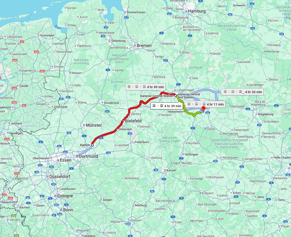 Anreise von Hamm Zu Salzgitter Über 