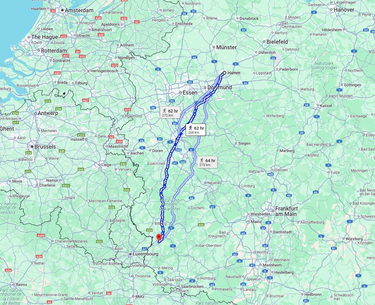 Anreise von Hamm Zu Trier Über 