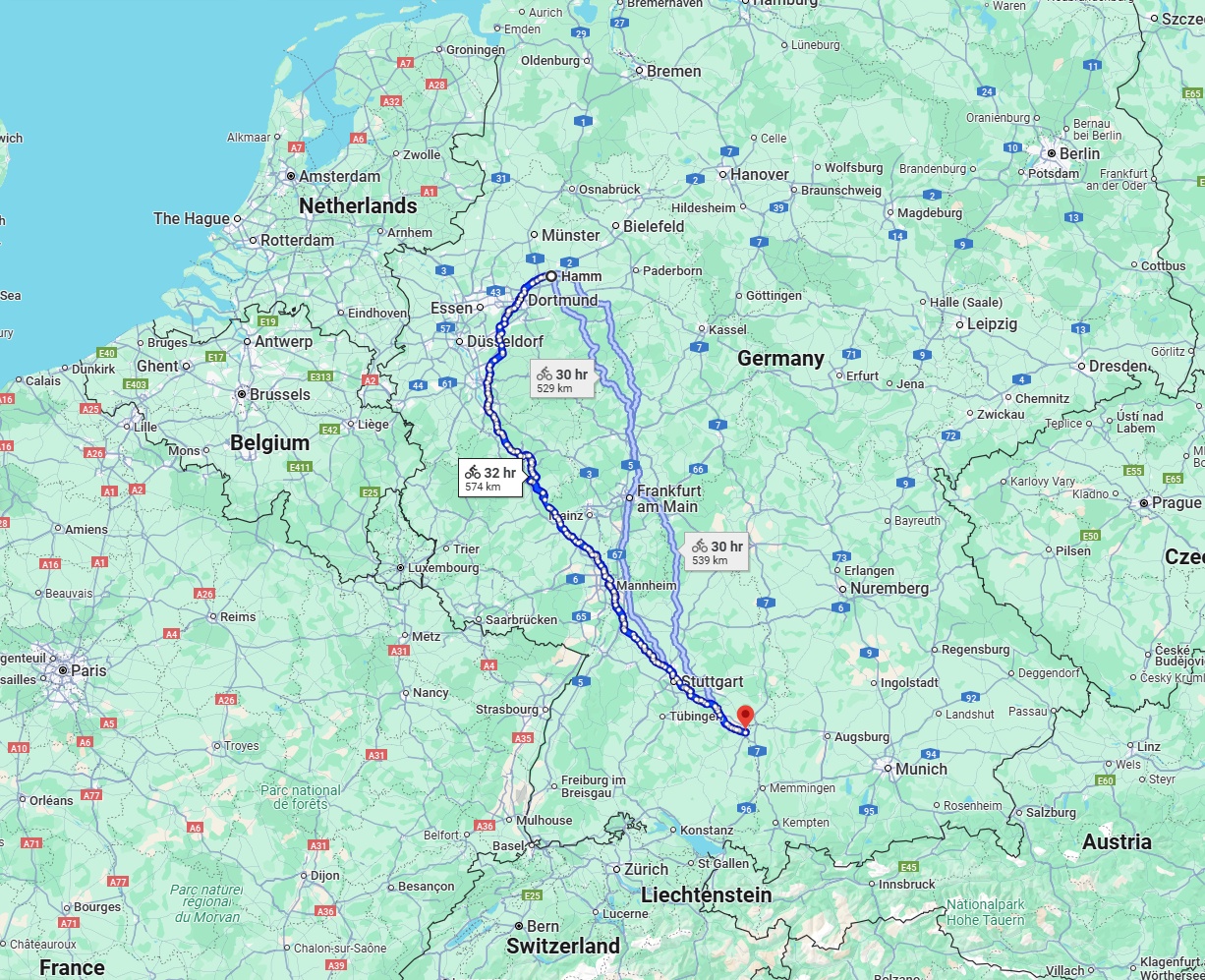 Anreise von Hamm Zu Ulm Über 