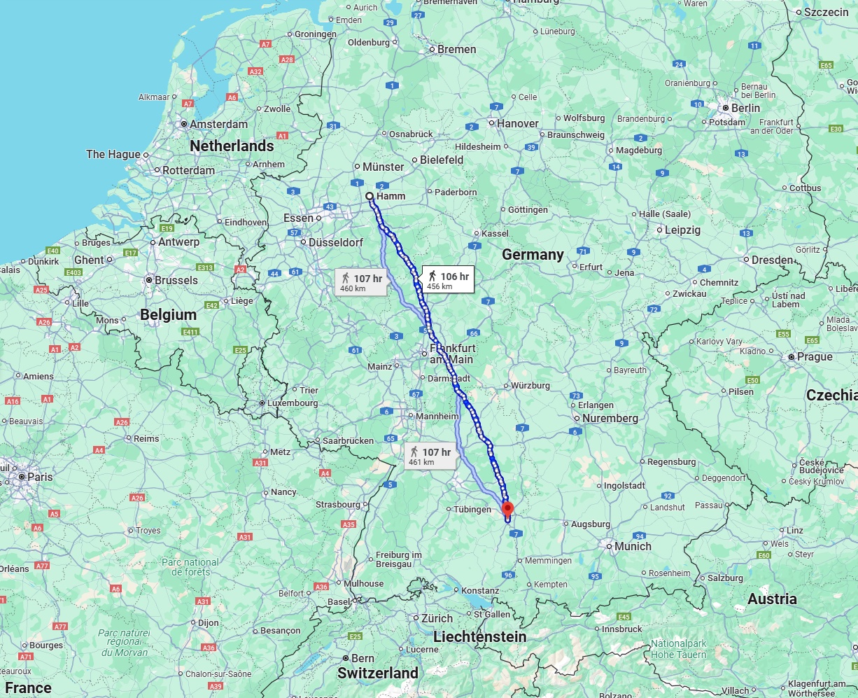 Anreise von Hamm Zu Ulm Über 
