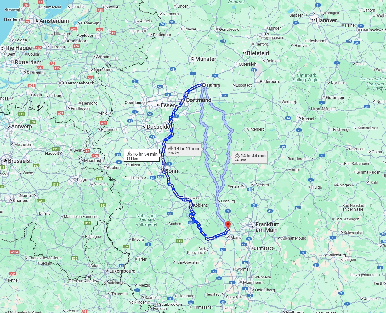 Anreise von Hamm Zu Wiesbaden Über 