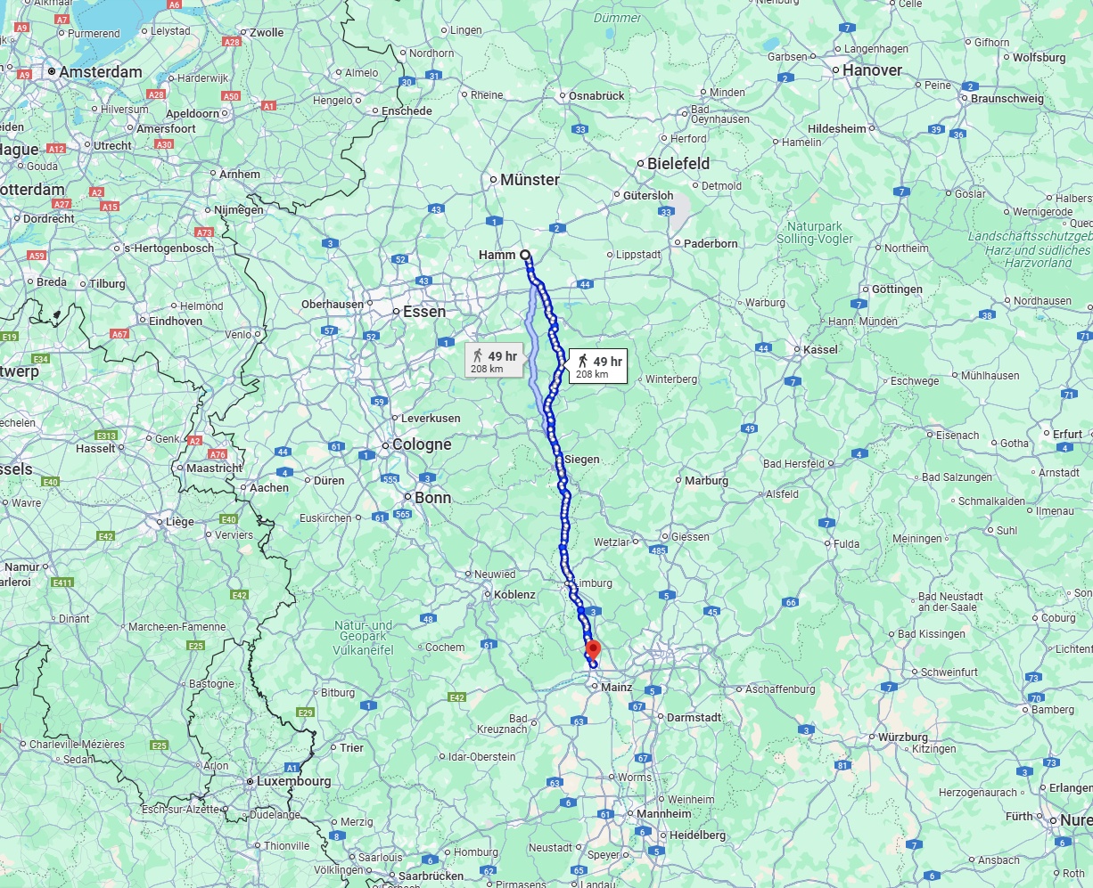Anreise von Hamm Zu Wiesbaden Über 