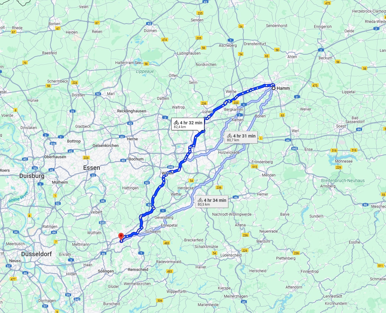 Anreise von Hamm Zu Wuppertal Über 