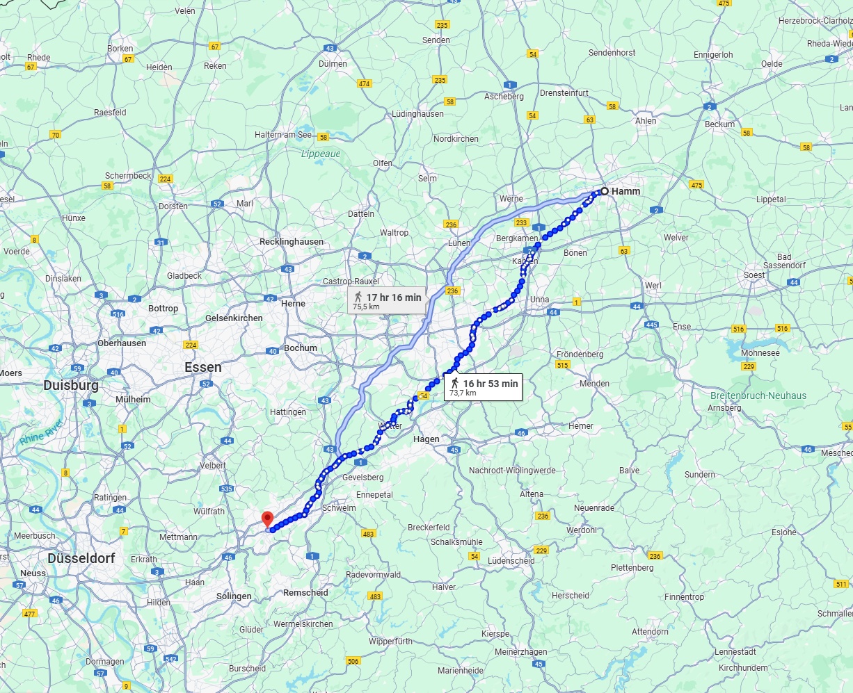 Anreise von Hamm Zu Wuppertal Über 