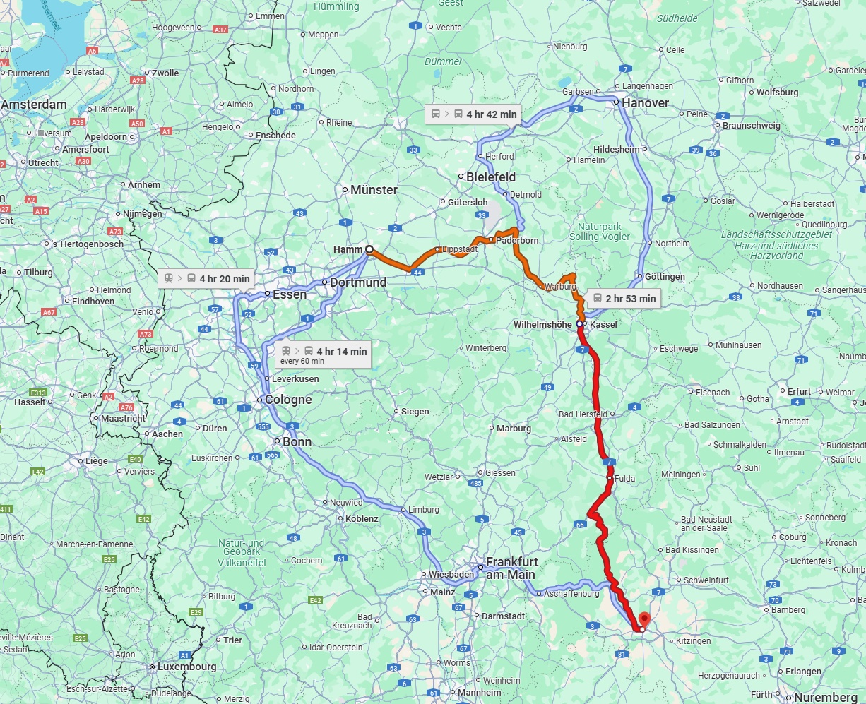 Anreise von Hamm Zu Würzburg Über 