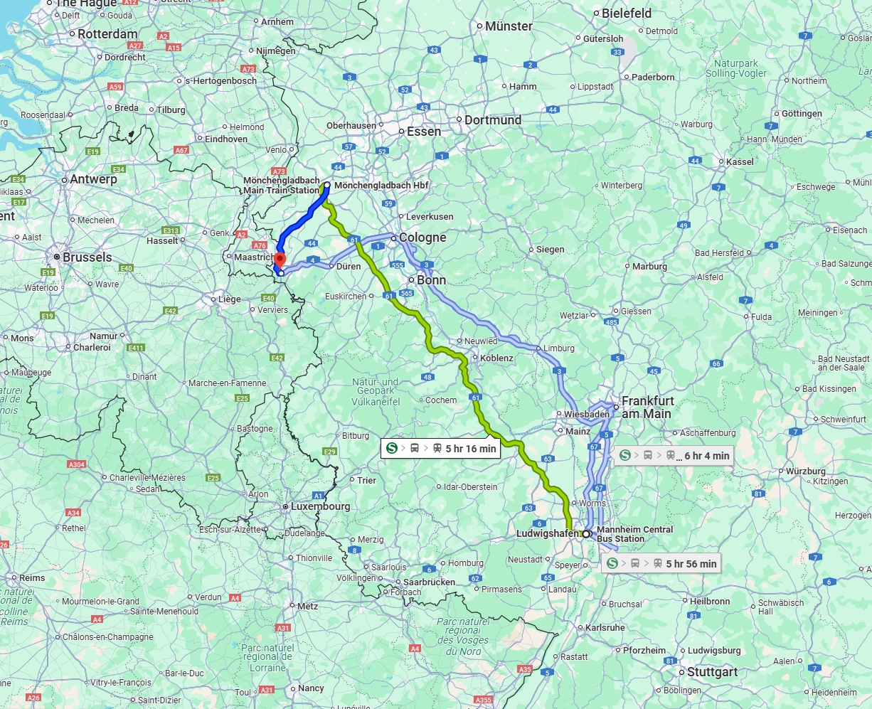 Anreise von Ludwigshafen am Rhein Zu Aachen Über 