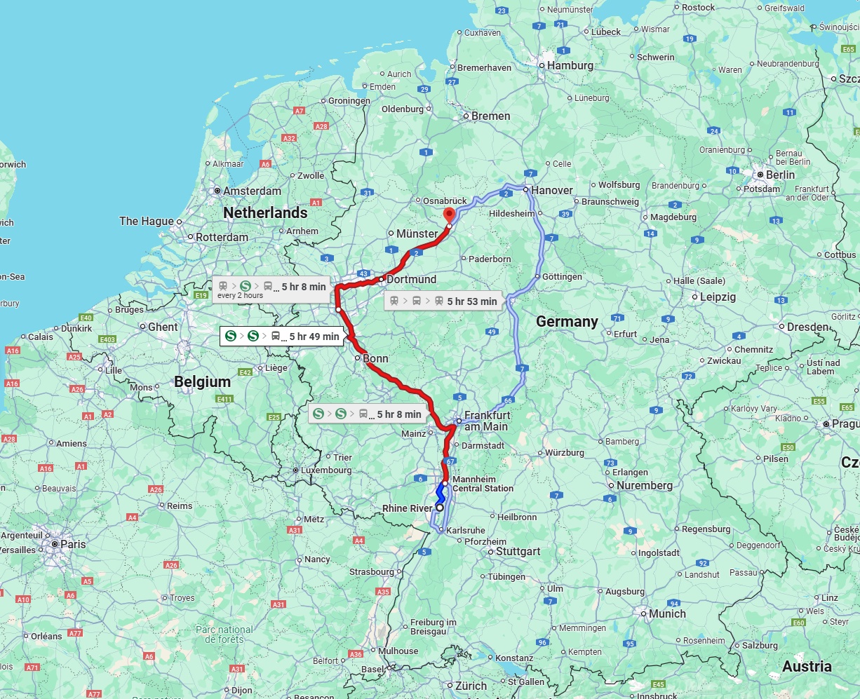 Anreise von Ludwigshafen am Rhein Zu Bielefeld Über 