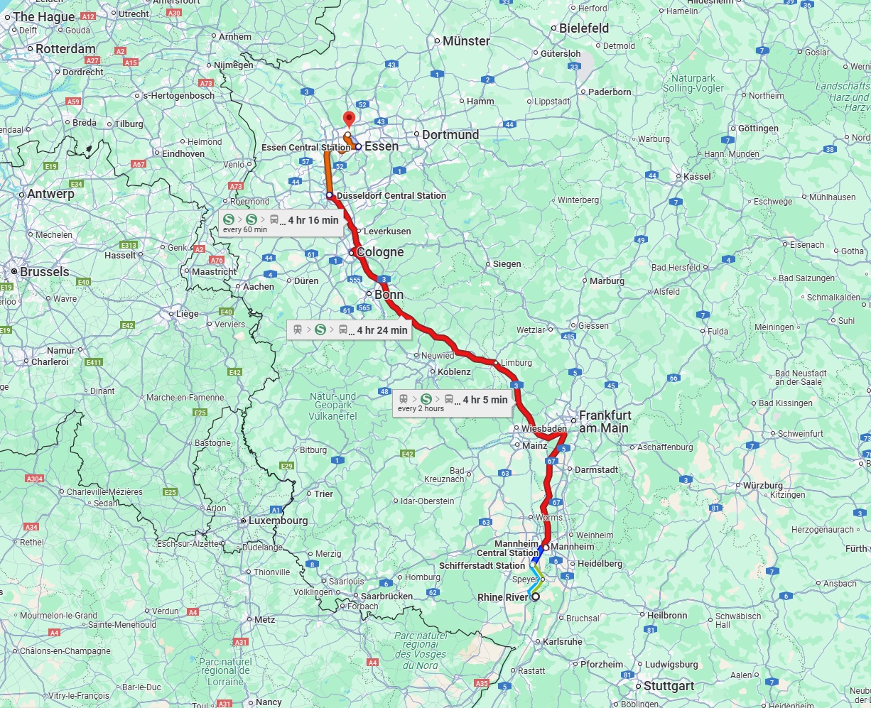 Anreise von Ludwigshafen am Rhein Zu Bottrop Über 