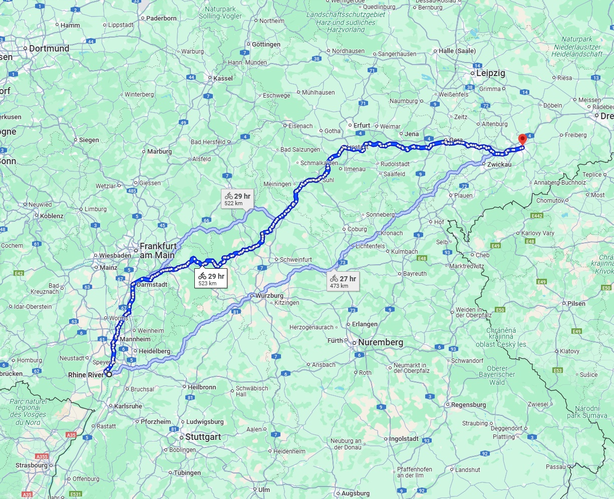 Anreise von Ludwigshafen am Rhein Zu Chemnitz Über 