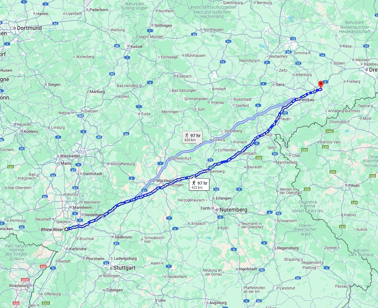 Anreise von Ludwigshafen am Rhein Zu Chemnitz Über 
