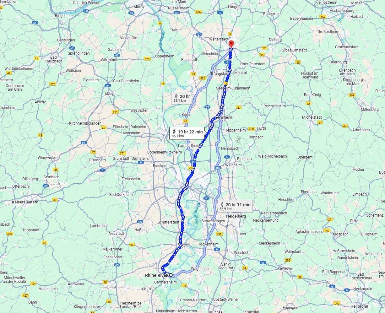 Anreise von Ludwigshafen am Rhein Zu Darmstadt Über 
