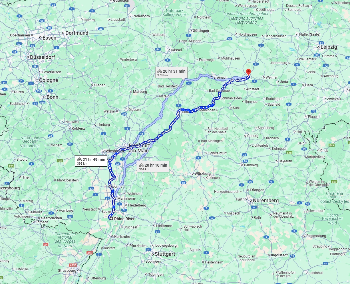 Anreise von Ludwigshafen am Rhein Zu Erfurt Über 