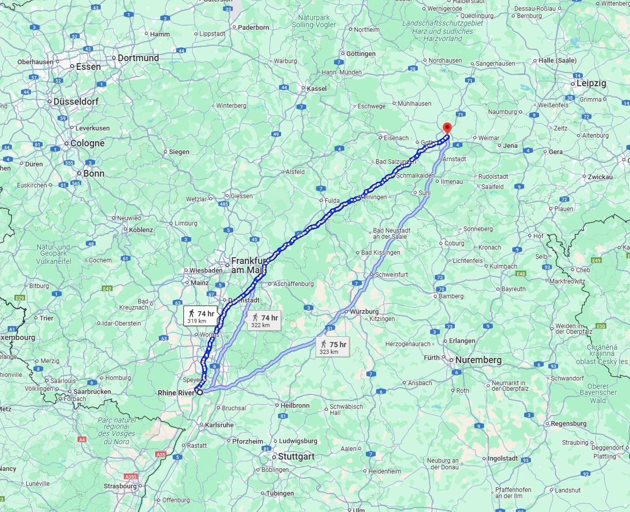Anreise von Ludwigshafen am Rhein Zu Erfurt Über 