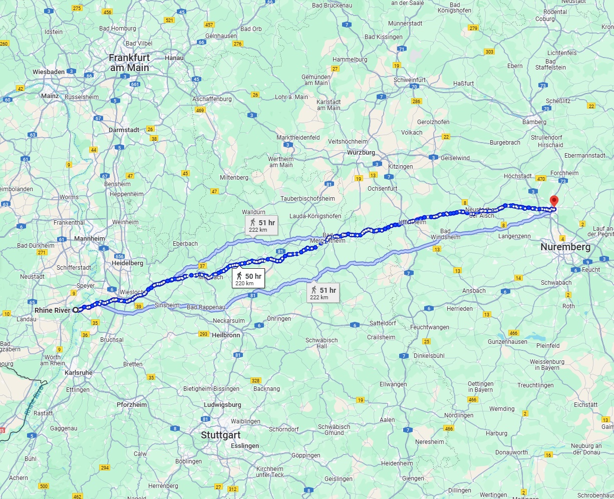 Anreise von Ludwigshafen am Rhein Zu Erlangen Über 